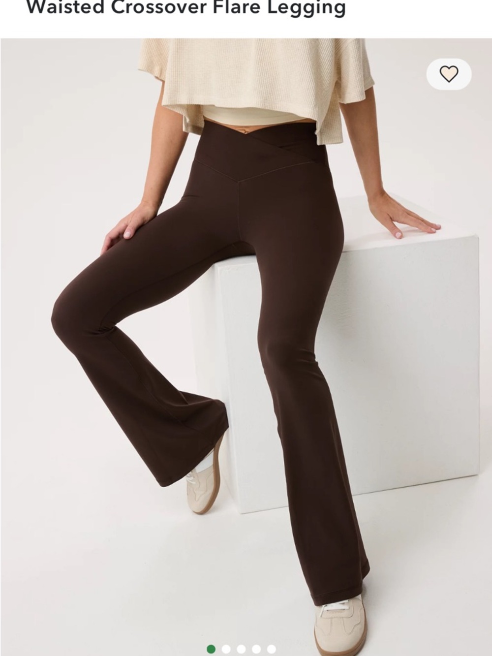 aerie Offline Real Me High-Waist Crossover Flare Leggings - Dark Brown